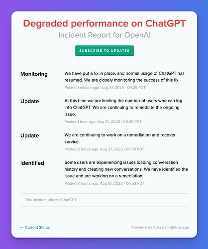 OpenAI put a fix in place, and normal usage of ChatGPT has resumed